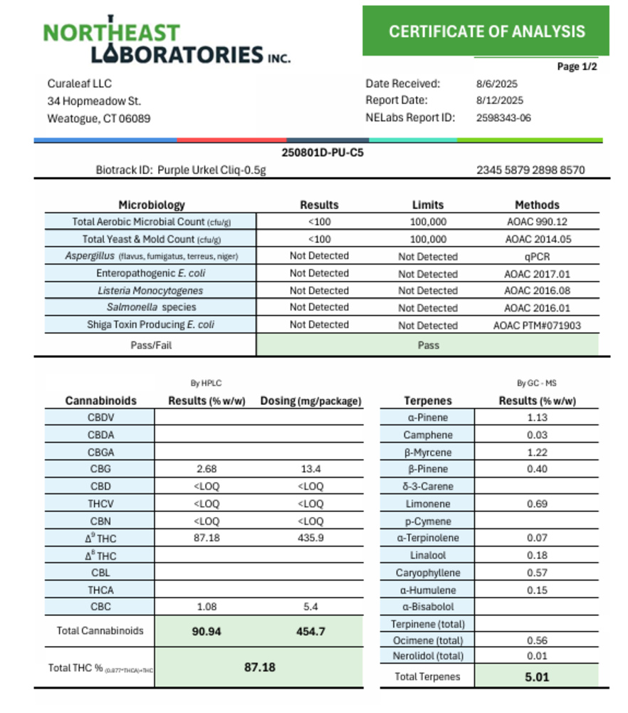 SEL Cliq Pod Purple Urkel 87.18% 00957 (I) 0.5g