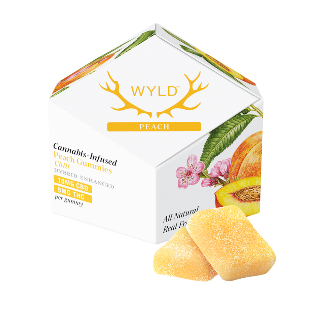 Peach 2:1 CBD + Hybrid Enhanced Gummies | 100mg CBD:50mg THC (10mg:5mg each)