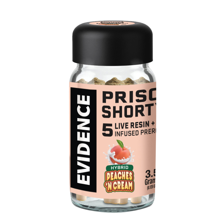 Evidence - Prison Shortys Peaches & Cream 5pk Infused Prerolls 3.5g