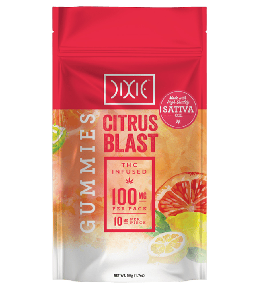 Signature Citrus Blast Sativa [10pk] (100mg) Dixie Gummies Jane