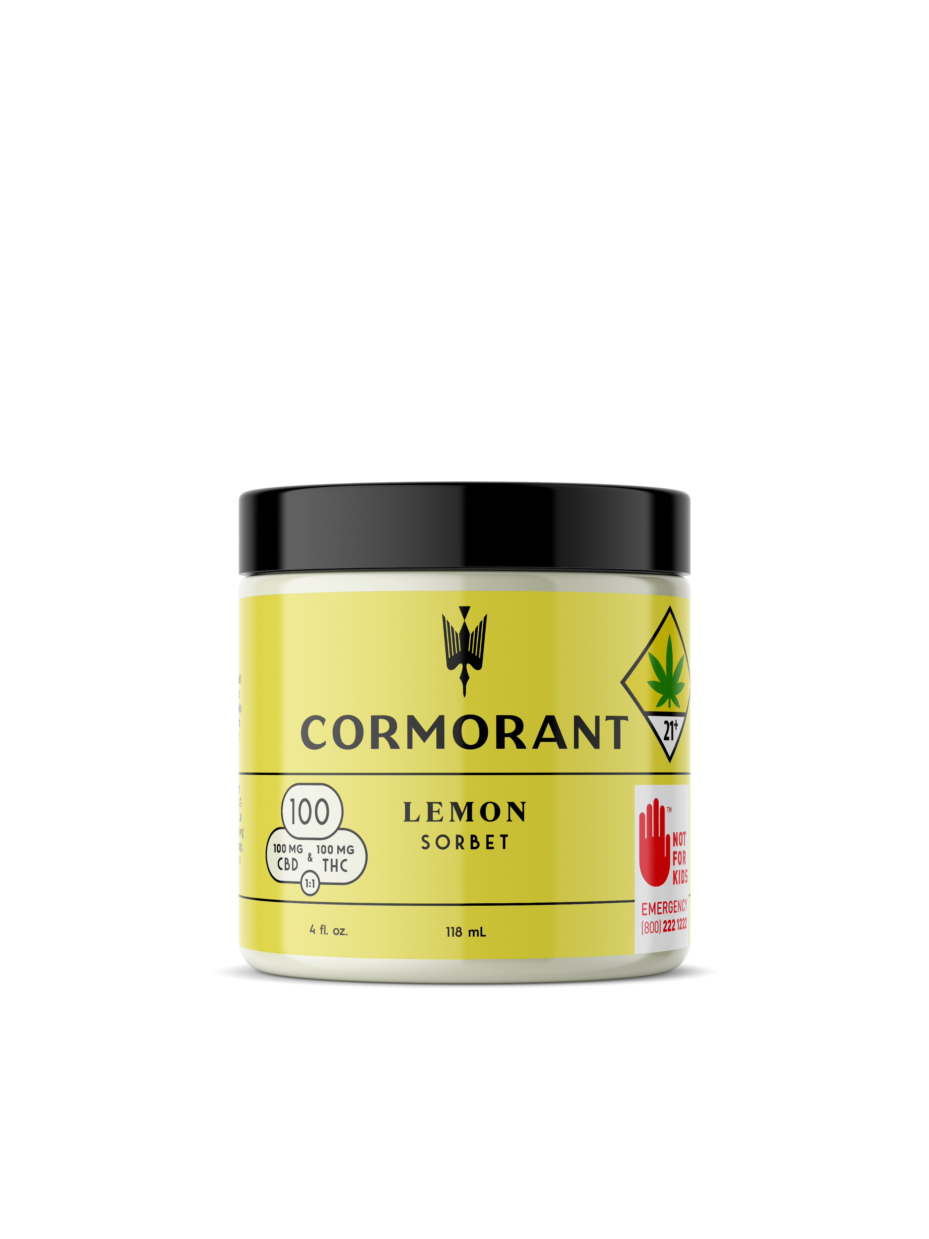 1:1 Lemon Sorbet  [4oz] (100mg CBD/100mg THC)