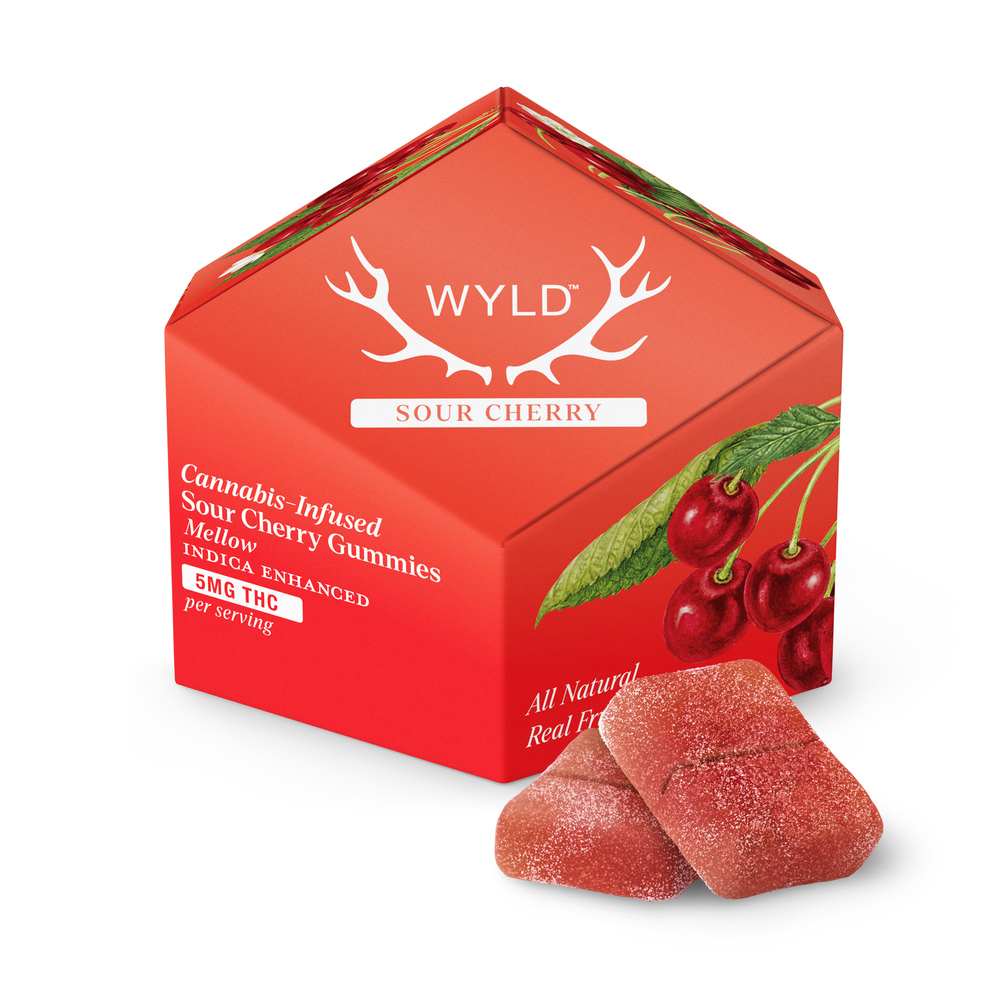 WYLD - Sour Cherry Indica Enhanced Gummies (100mg 10pk)