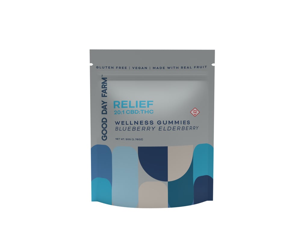 Relief 20:1 Blueberry Elderberry [10pk] (500mg CBD/25mg THC)