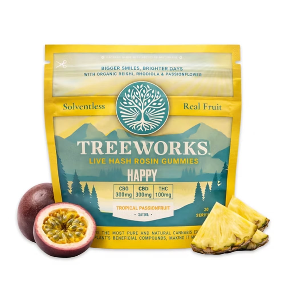 Happy | Live Hash Rosin Gummies - Sativa (100mg THC, 300mg CBD, 300mg CBG) *Formerly Hummies