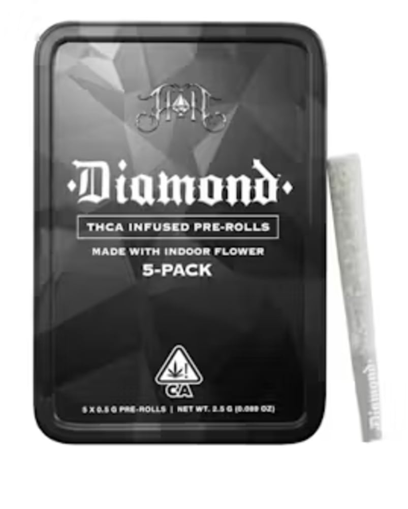Black Cherry Gelato | Hybrid - Diamond THCA-Infused Pre-Rolls - 2.5G 5-Pack