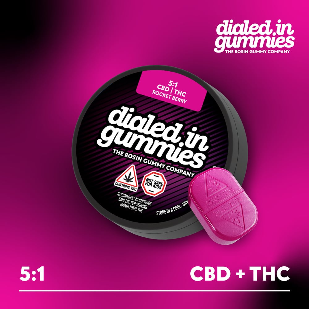 100mg - Balance Rocket Berry 5:1 - Rosin Gummies (10pk - 20 Servings)