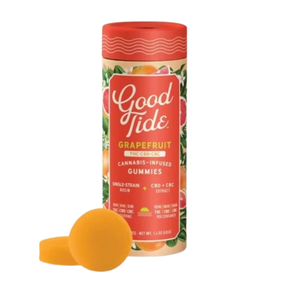 Good Tide Grapefruit 1:1:1 CBD + CBC Single-Strain Rosin Gummies | Blissful | 100mg
