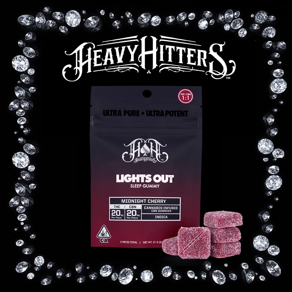 Midnight Cherry | Indica - Lights Out CBN Sleep Gummies - 100mg THC | 100mg CBN