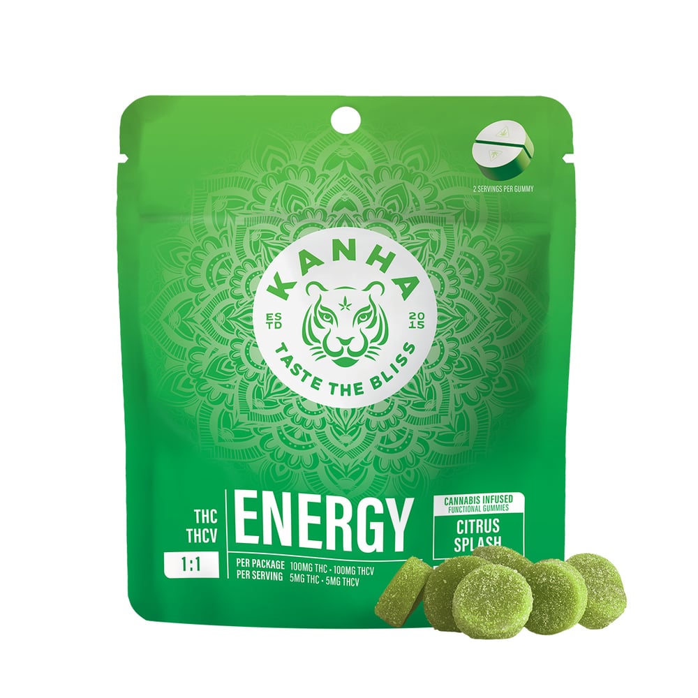 Kanha - Sativa Citrus Splash FX Energy NANO Gummies (100mg THC 100mg THCV 10pk)