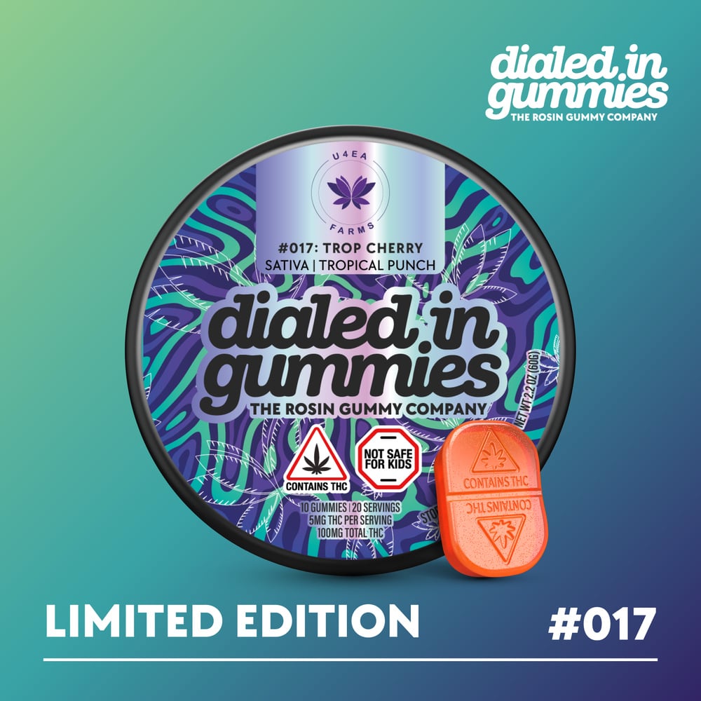 Dialed In - Tropical Punch x Trop Cherry Limited Edition Rosin Gummies (100mg 20pk)