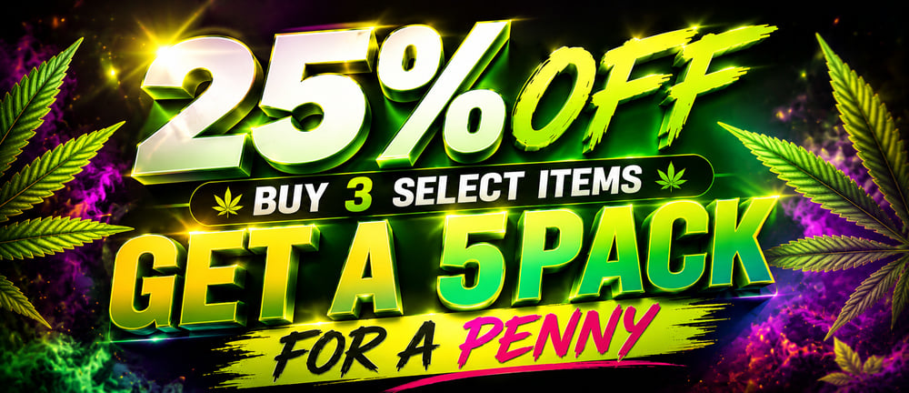 25% OFF Buy 3 Select Items Get a 5pk for a Penny special