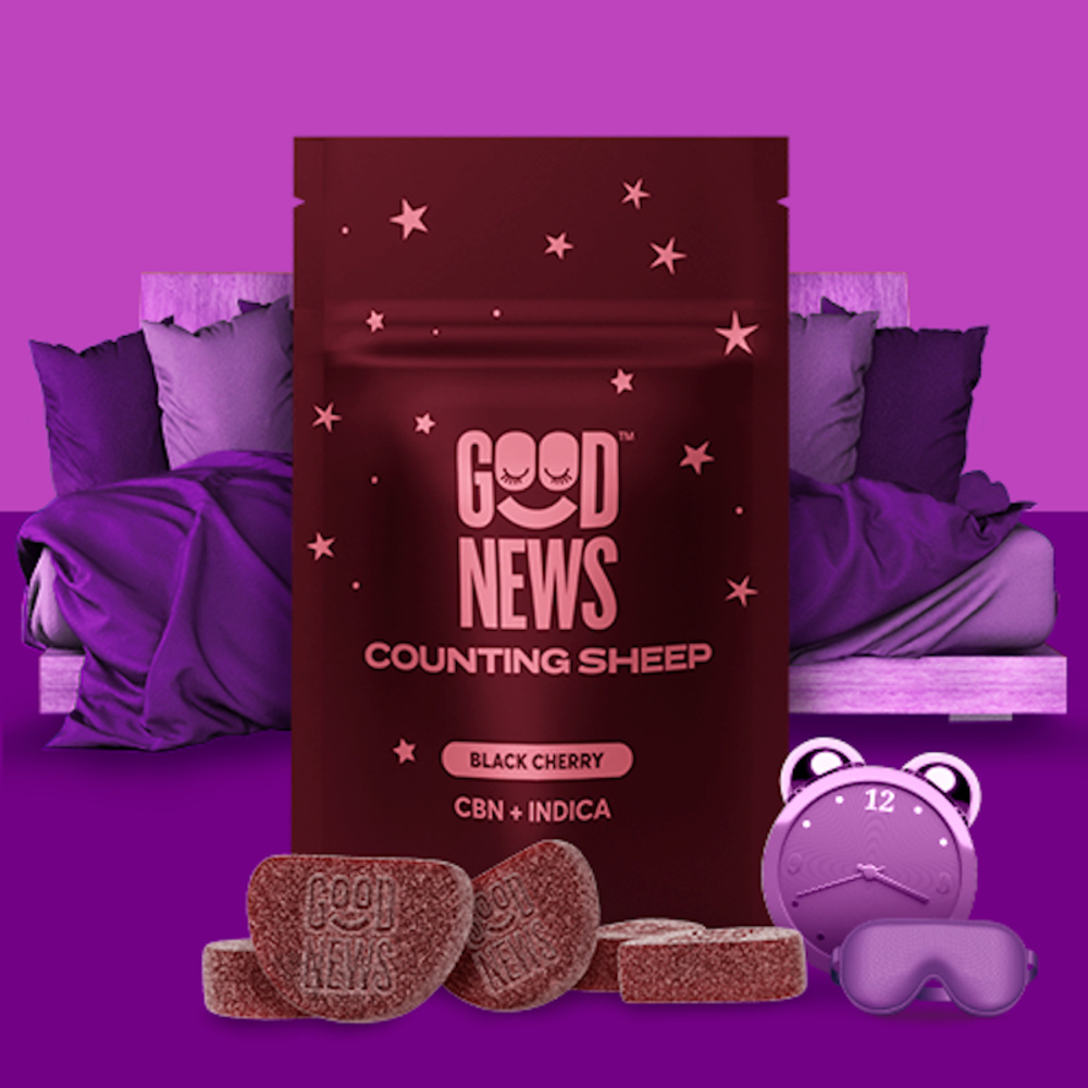 Shop Good News - Counting Sheep Black Cherry THC:CBN Gummies