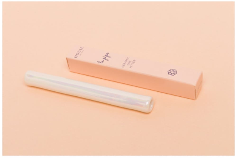 Le Pipe Ceramic One Hitter - Galactic White