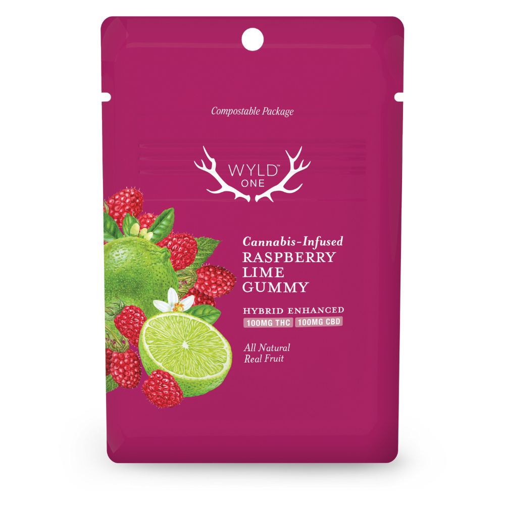 Wyld ONE: Raspberry Lime 1:1 CBD + Hybrid Gummy | 100mg