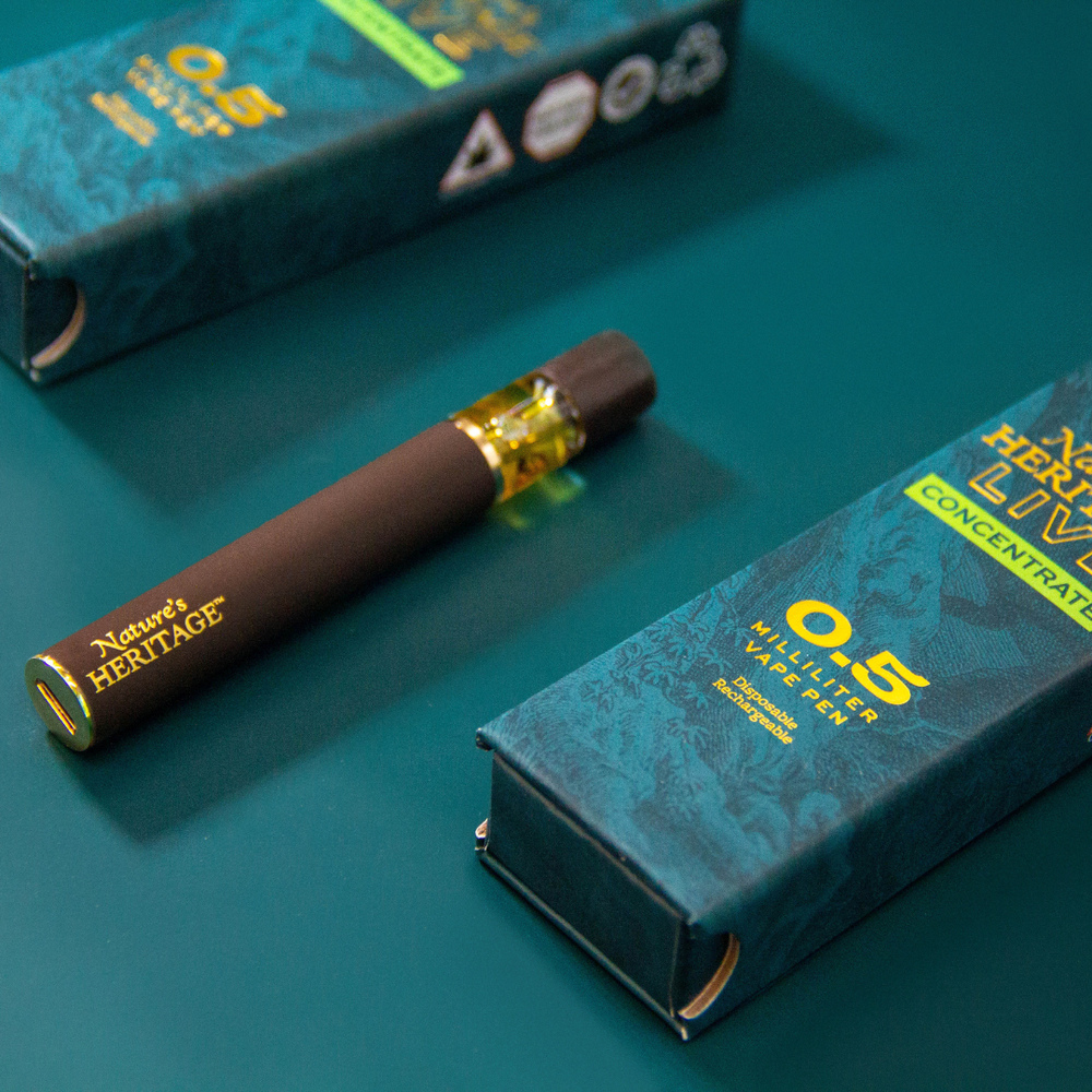 nature's heritage disposable vape Nature's Heritage Double Krush Live Resin Disposable .5g Vaporizers main image 0