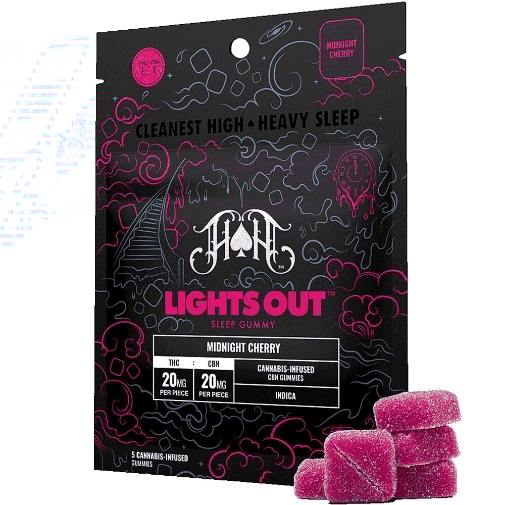 Midnight Cherry Lights Out Sleep Gummies | 100mg THC - 100mg CBN