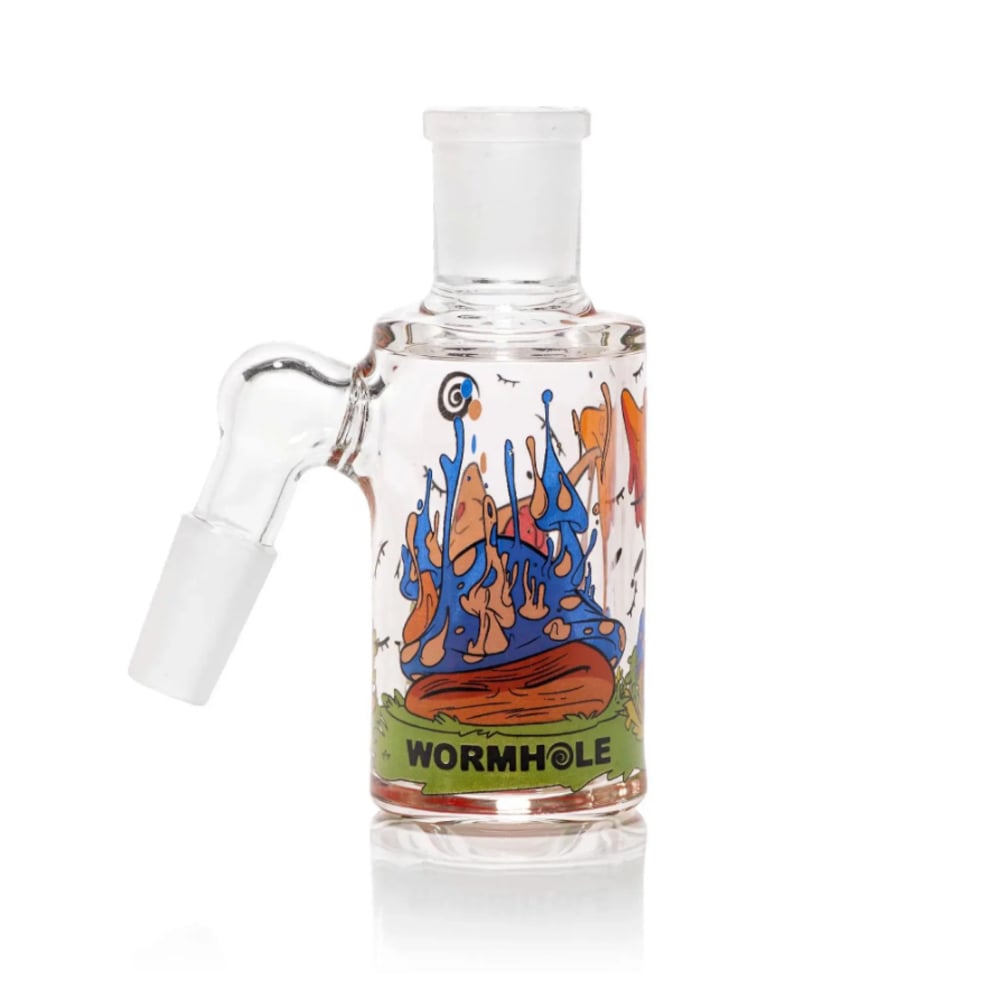 14mm Psychedelic Mushroom Dry Ash Catcher - 45 Degree