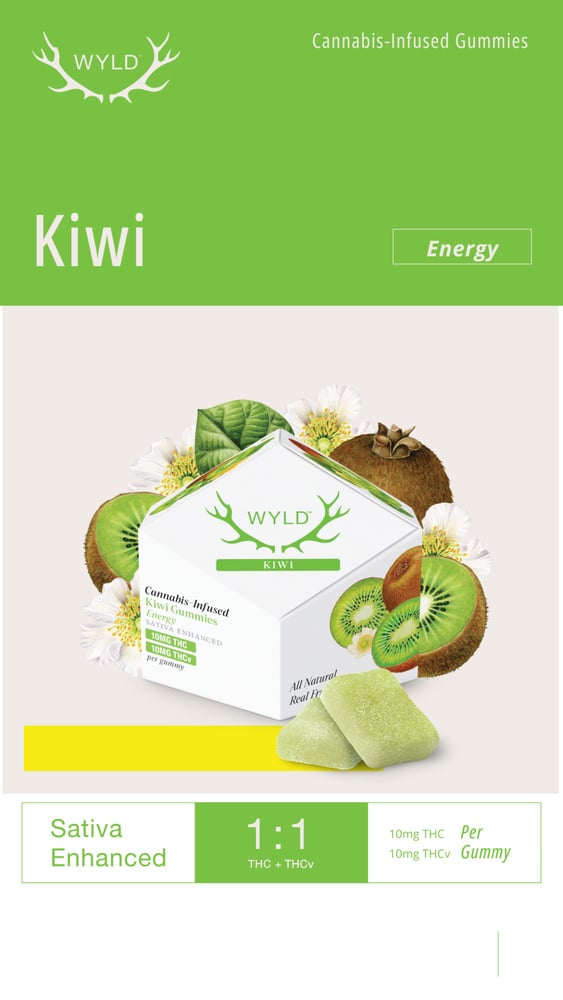 Kiwi 1:1 THCv + Sativa Enhanced Gummies | 100mg