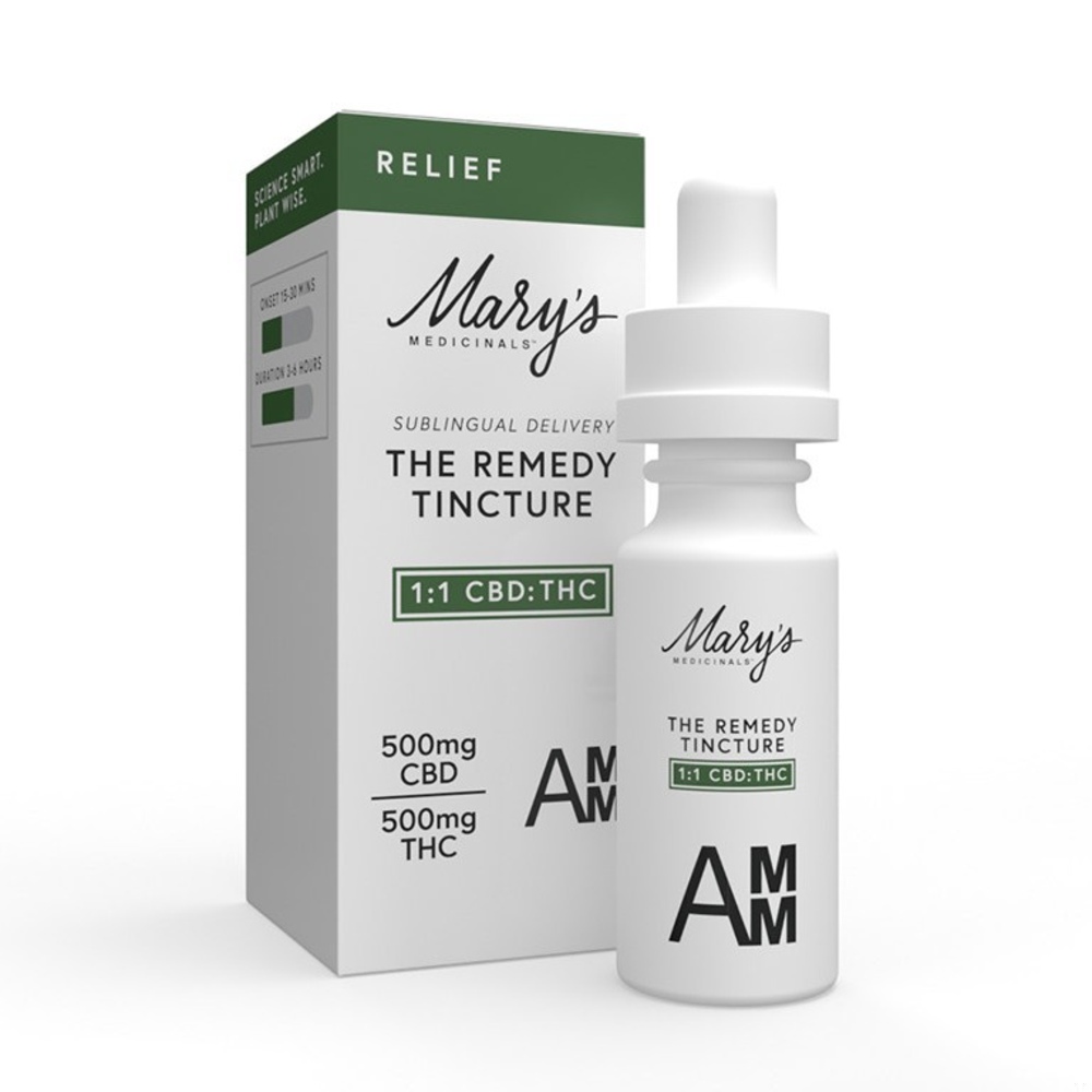 The Remedy: Relief 1:1 CBD:THC (500mg CBD/500mg THC)