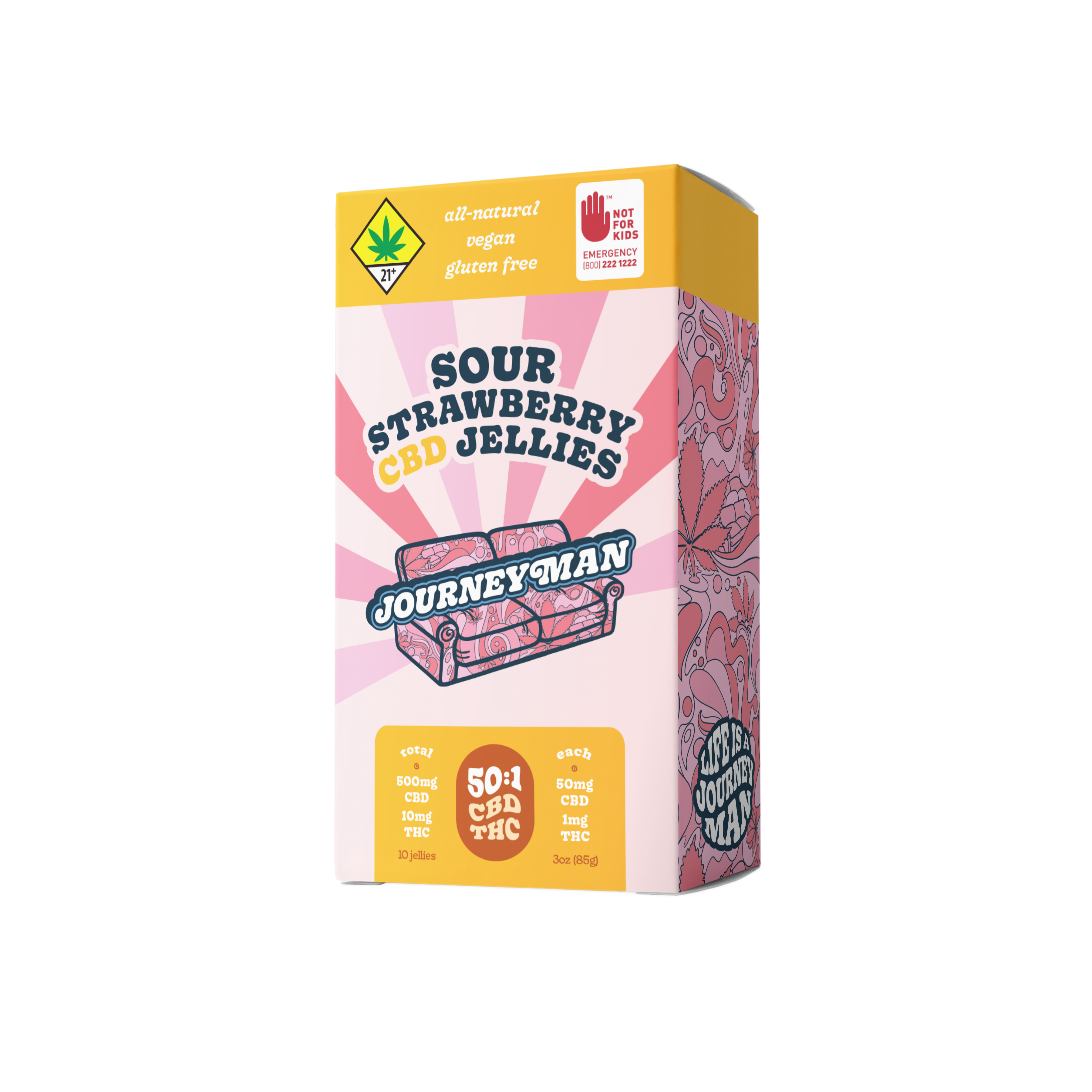 50:1 Sour Strawberry Jellies [10pk] (500mg CBD/10mg THC)
