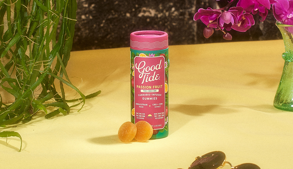 Good Tide | Passion Fruit Live Rosin Gummies | 1:1:1 THC:CBD:CBN Sleep | 10pk 100mg |