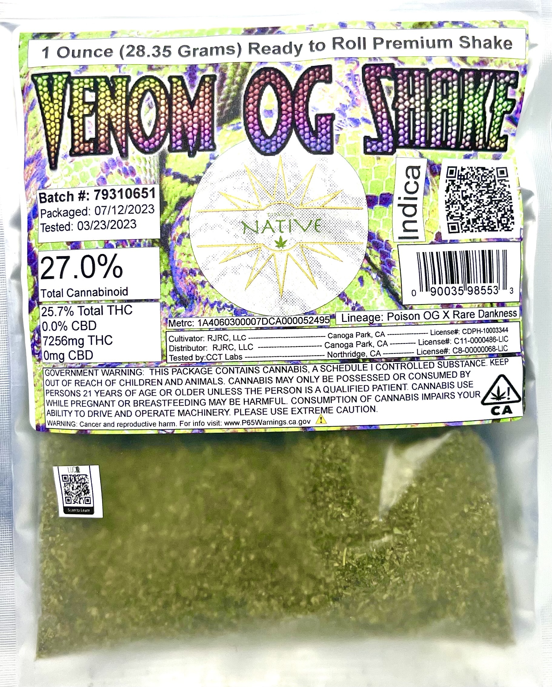Venom OG- Ready-to-Roll Premium Shake