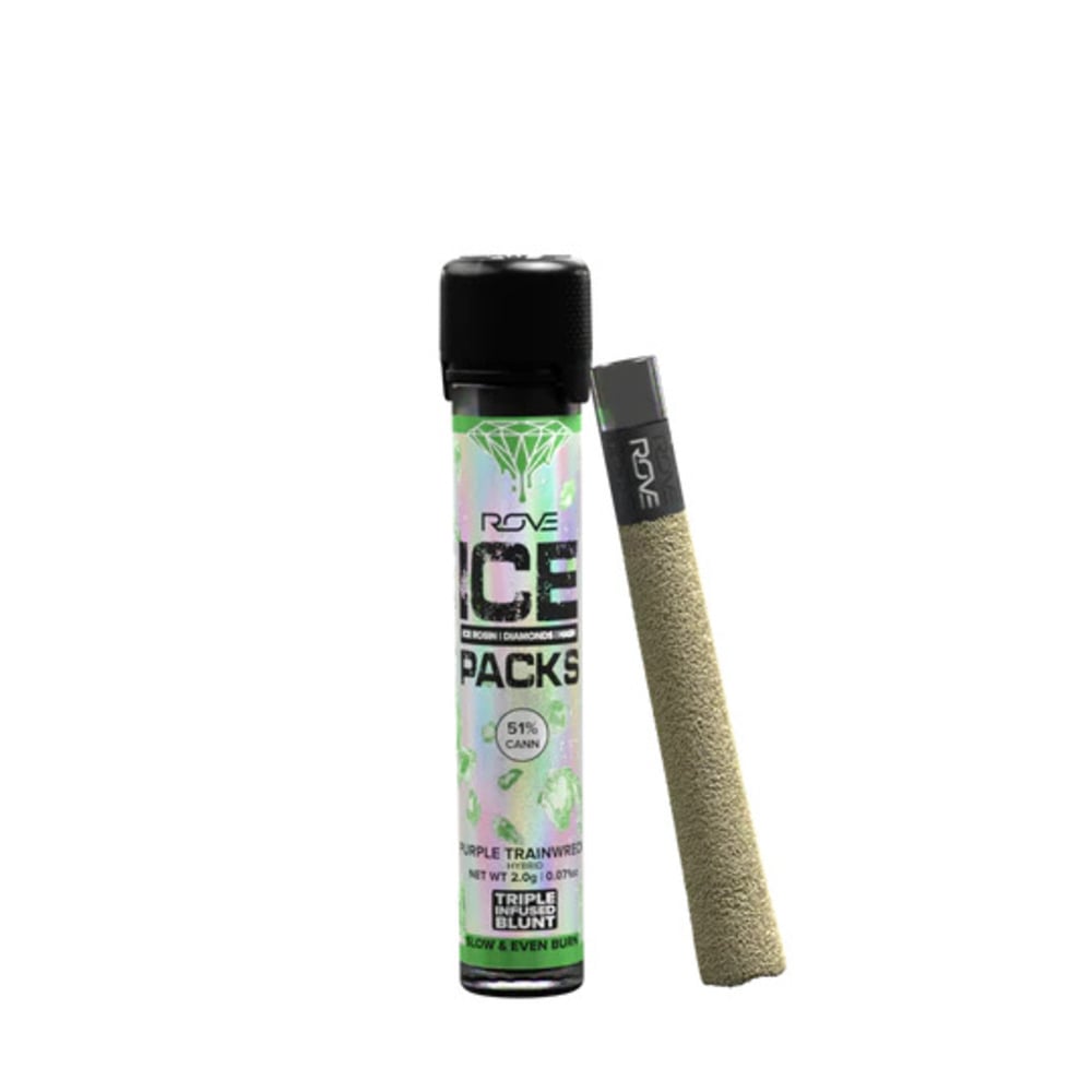 Purple Trainwreck - Infused Ice Pack Blunt (Rosin, Hash, and Diamonds) [2g]