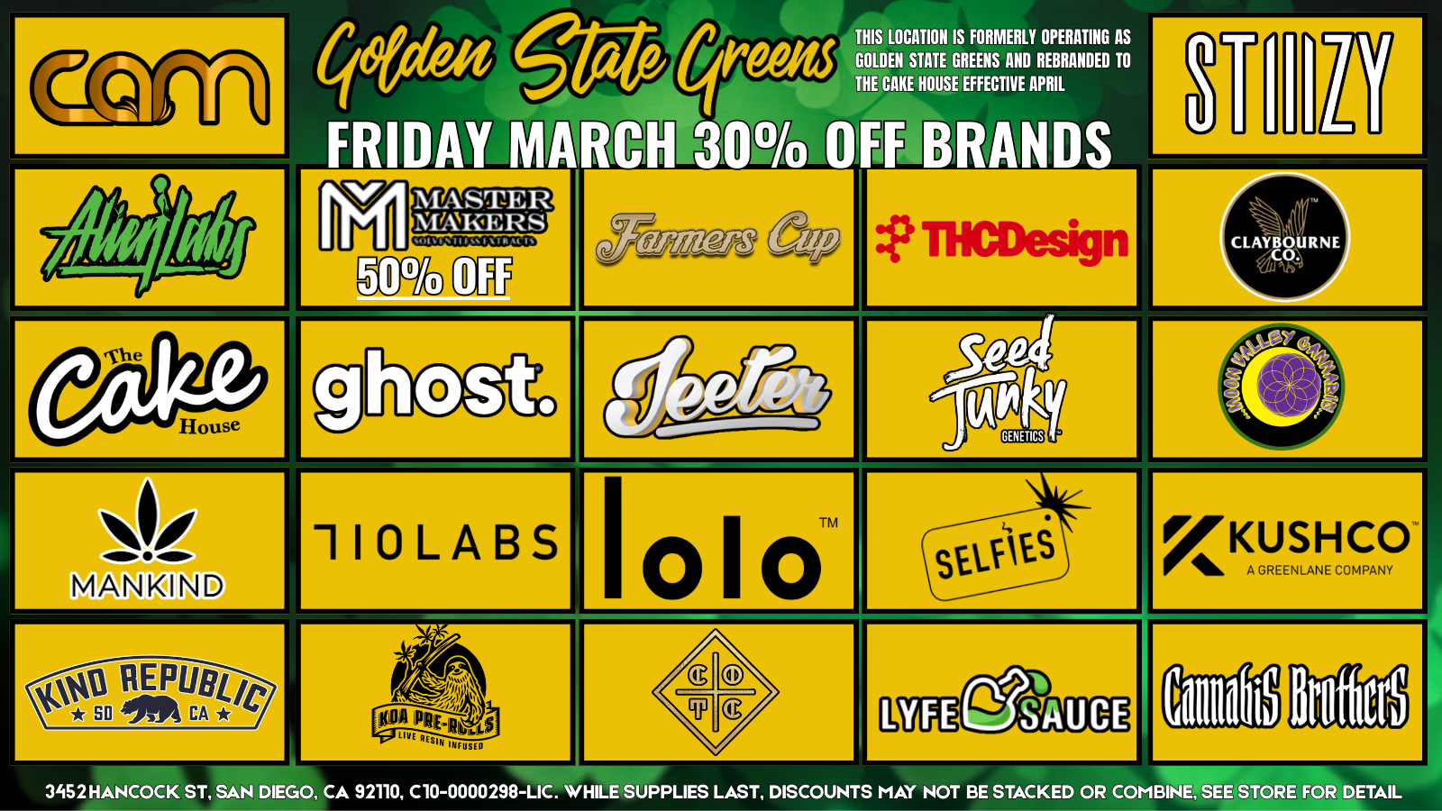 FRIDAY - 30% OFF SELECT BRANDS! special