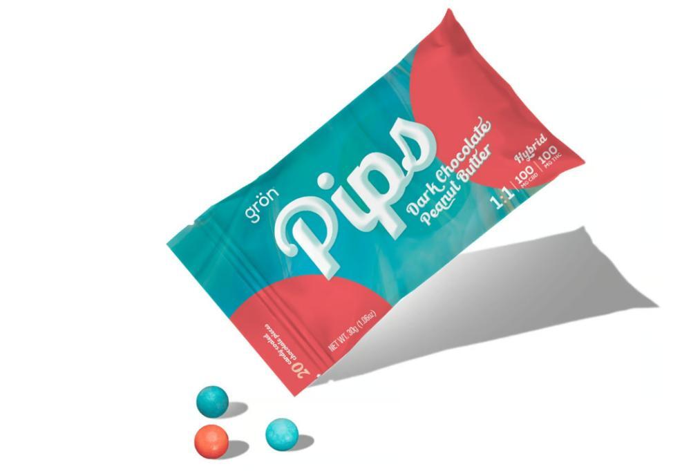 1:1 Dark Chocolate Peanut Butter Pips - Hybrid (100mg CBD / 100mg THC)