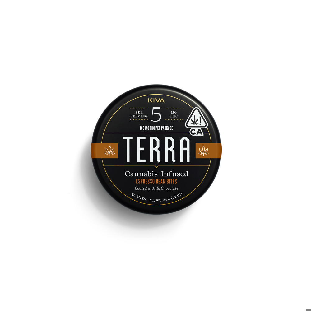 5mg Terra 'Espresso Bean' Dark Chocolate Bites 100mg THC total