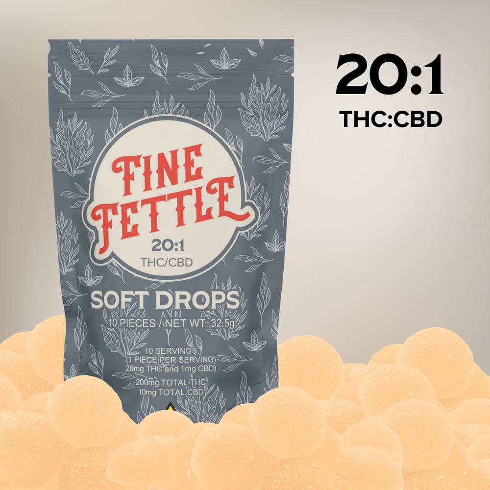 FFD - White Peach Soft Drops 20:1 200mg THC : 10mg CBD 10pk