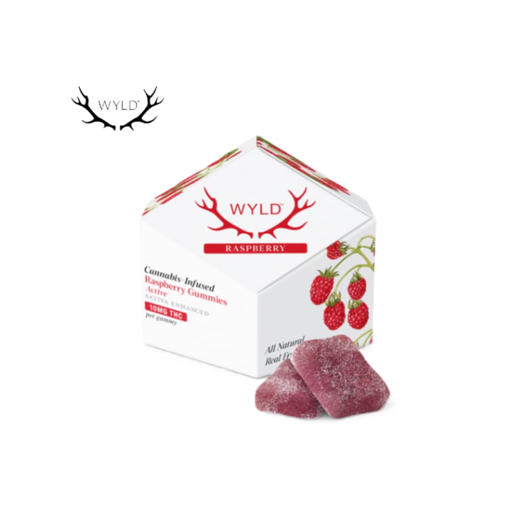 RASPBERRY 100MG 10 PACK GUMMIES