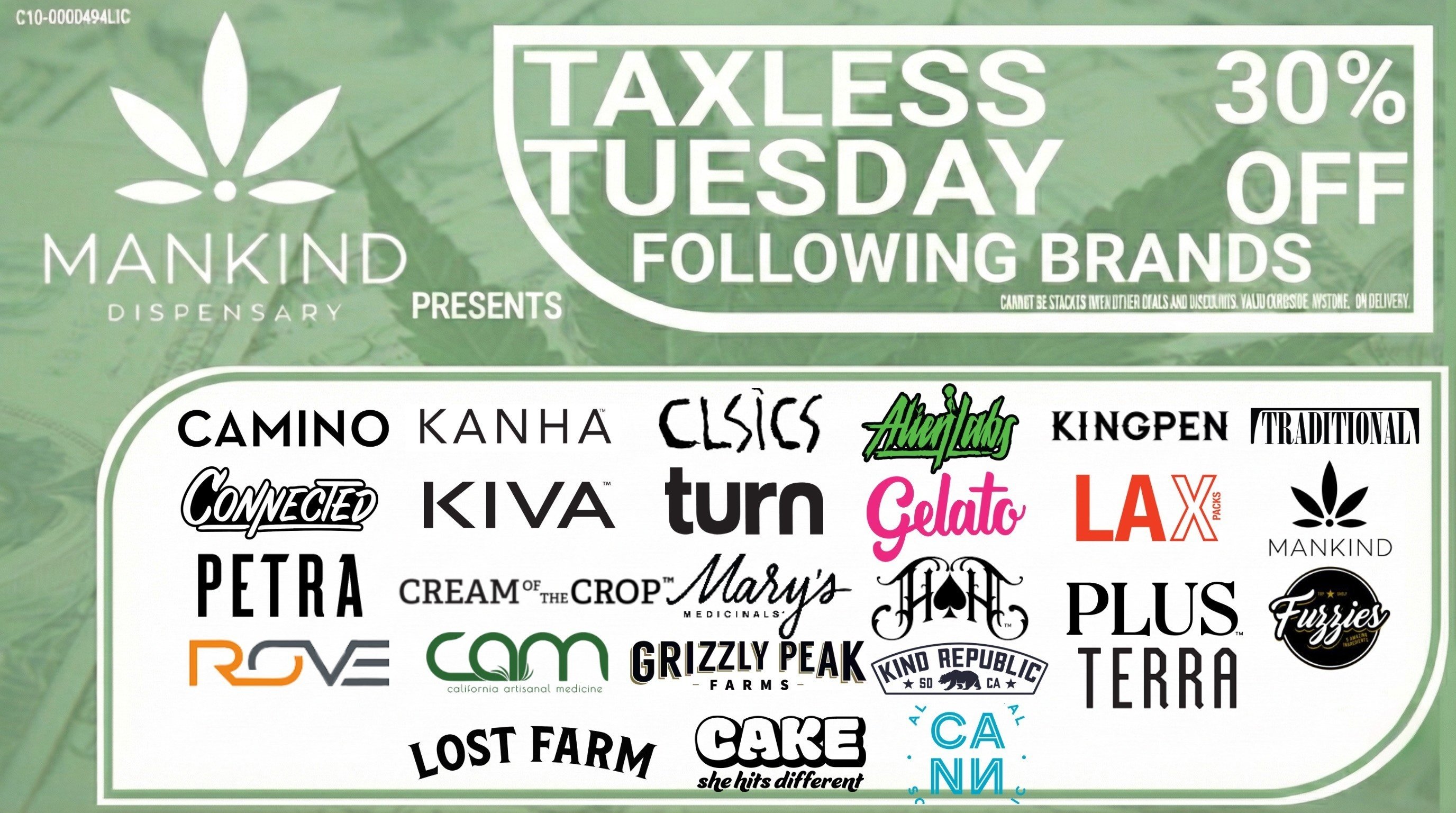 TAXLESS TUESDAY - 30% OFF SELECT BRANDS! special photo