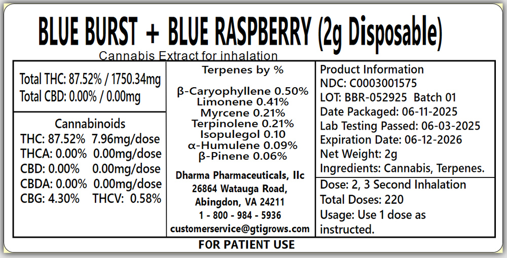 Blue Burst x Blue Raspberry [2000mg]