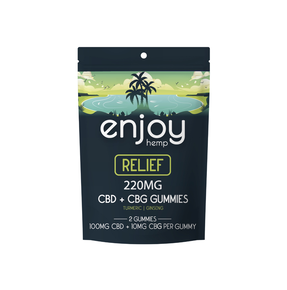 CBD Gummies For Relief - Full Spectrum CBD + CBG + Turmeric + Ginseng [2pk] (220mg CBD/20mg CBG)