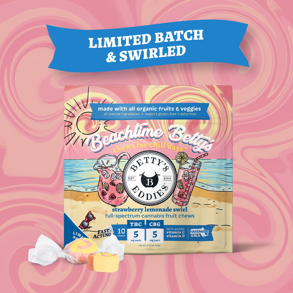 Betty's Eddies - Strawberry Lemonade Swirl "Chill" Chews (50mg THC 50mg CBG 10pk)
