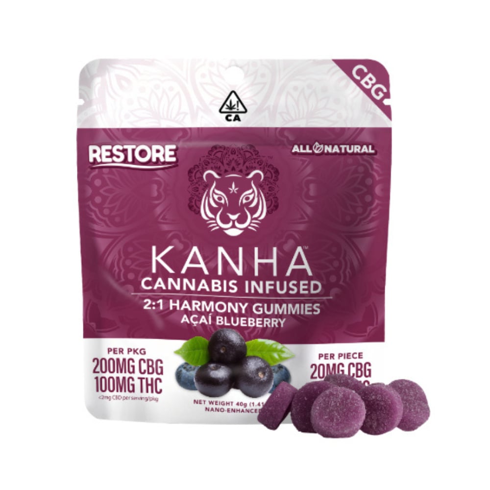 Harmony Restore 2:1 Acai Blueberry [10pk] (200mg CBG /100mg THC)