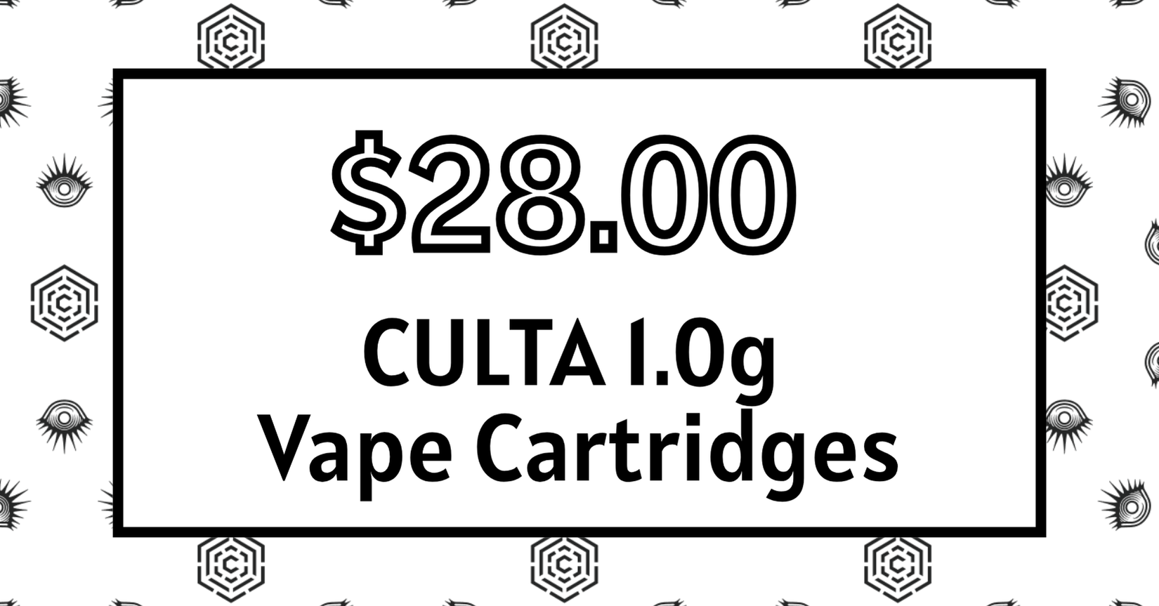 $28 Culta 1.0g Vape Cartridges special