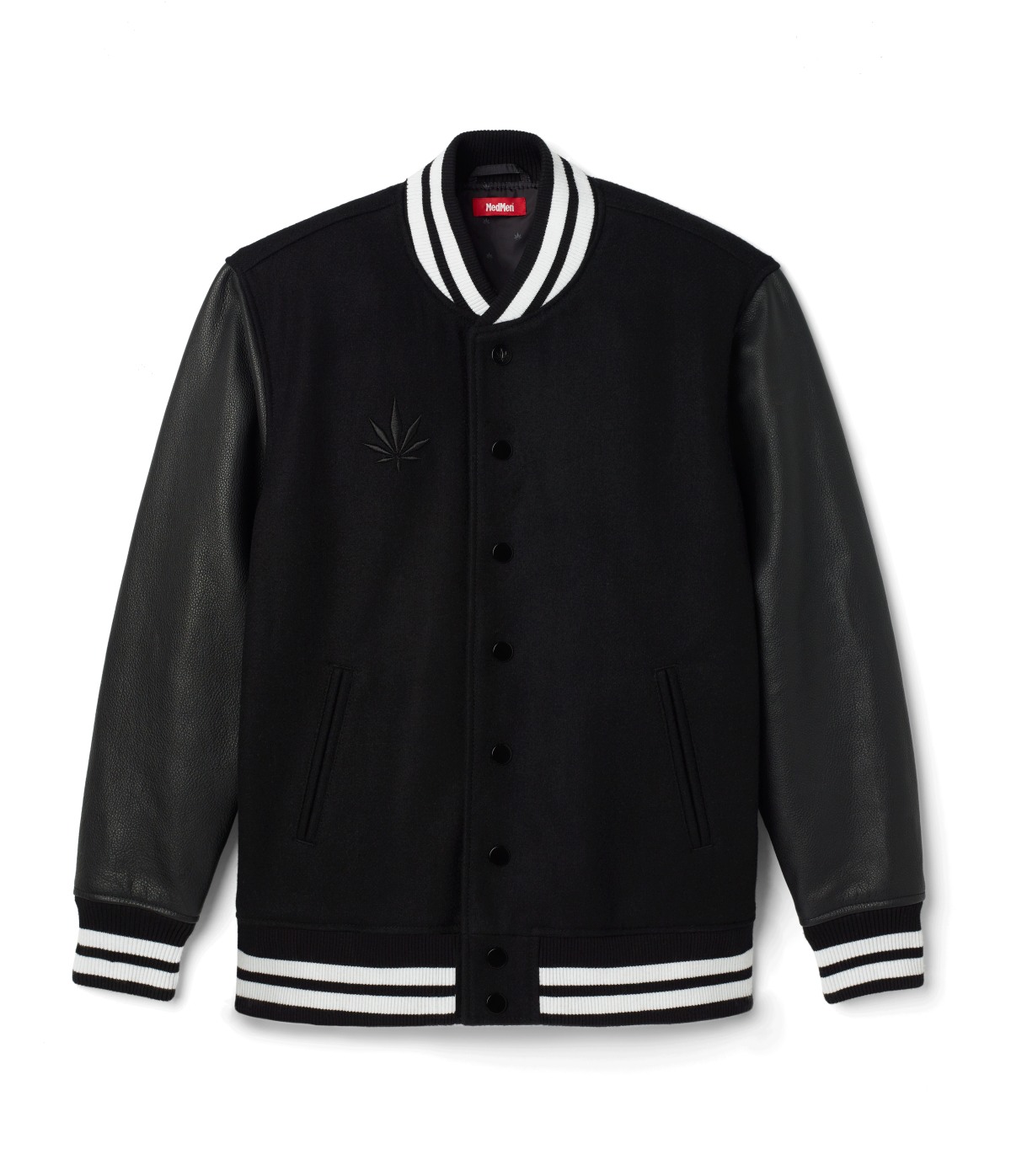 Black Varsity Jacket Unisex Large MedMen Jacket Jane