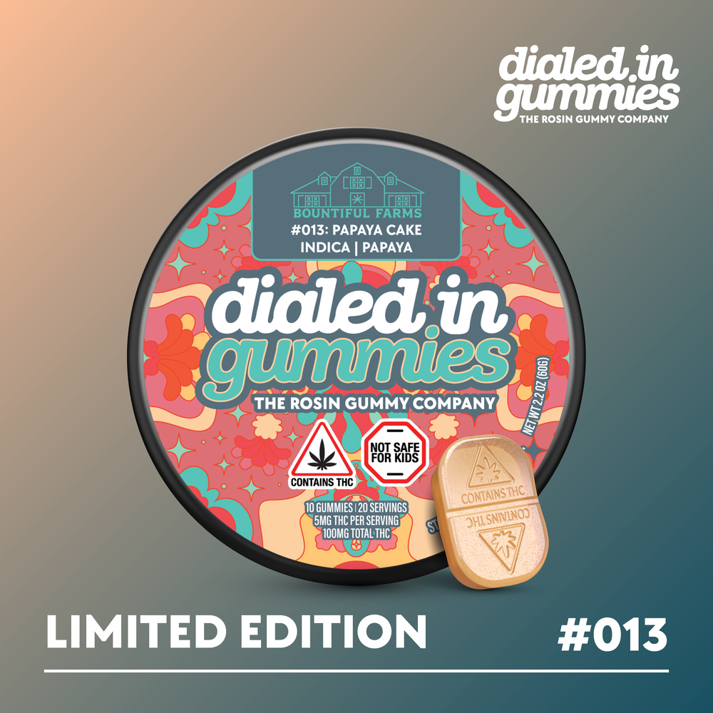 Dialed In - Papaya x Papaya Cake Limited Edition Rosin Gummies (100mg 10pk)