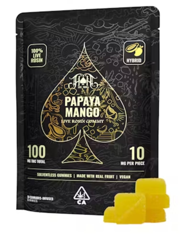 Papaya Mango | Hybrid - Live Rosin Gummies - 100mg THC