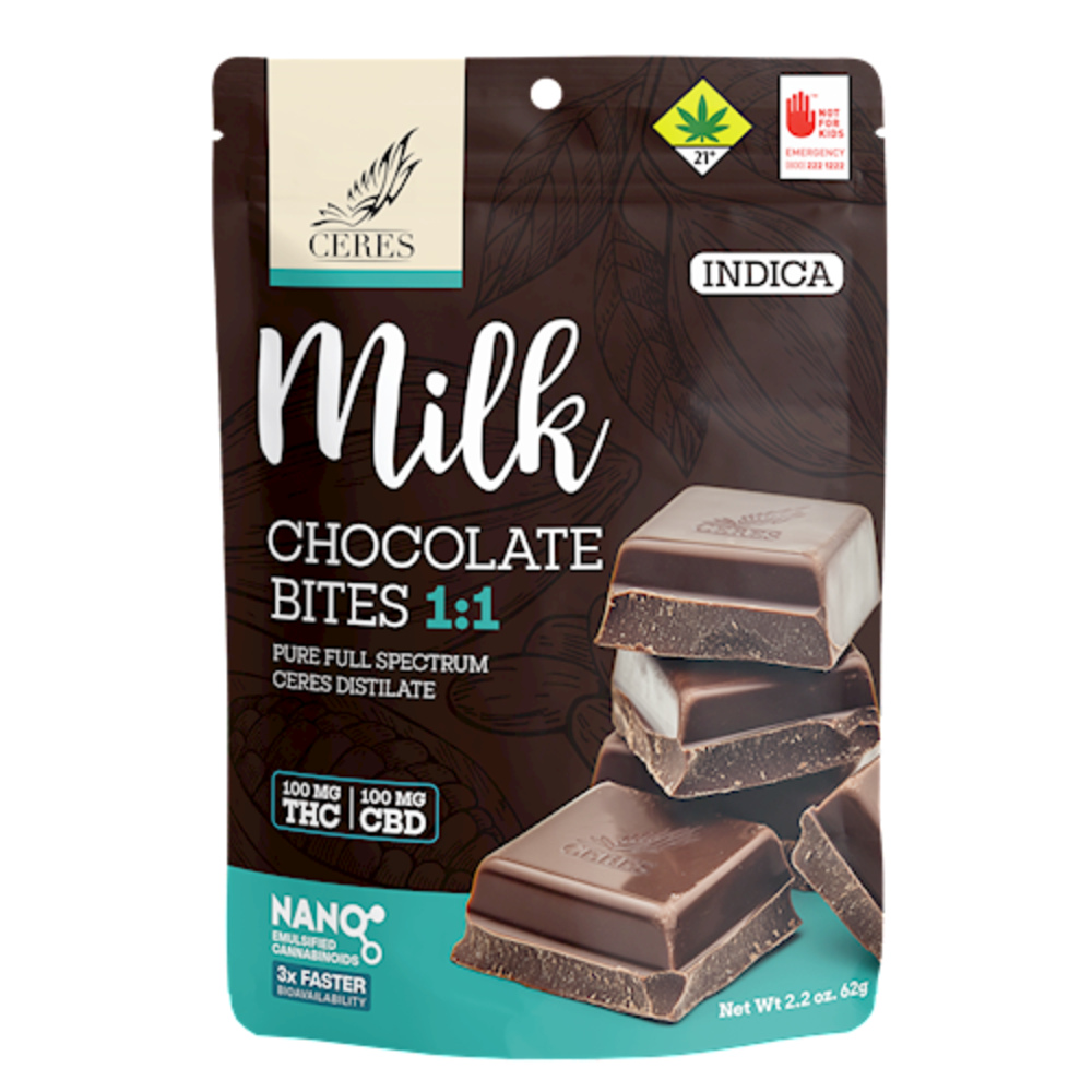 1:1 Milk Chocolate - Indica (100mg CBD/100mg THC)
