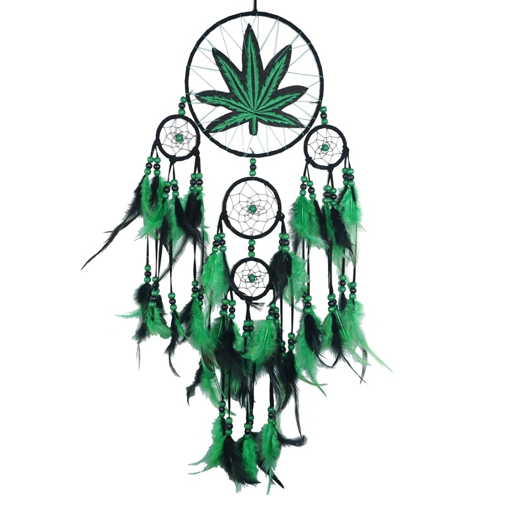 3 Tier Cannabis leaf dream catcher 