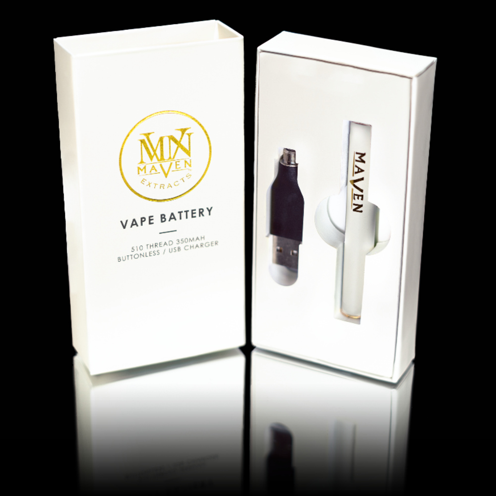 MAVEN Buttonless 510 Thread Battery - White