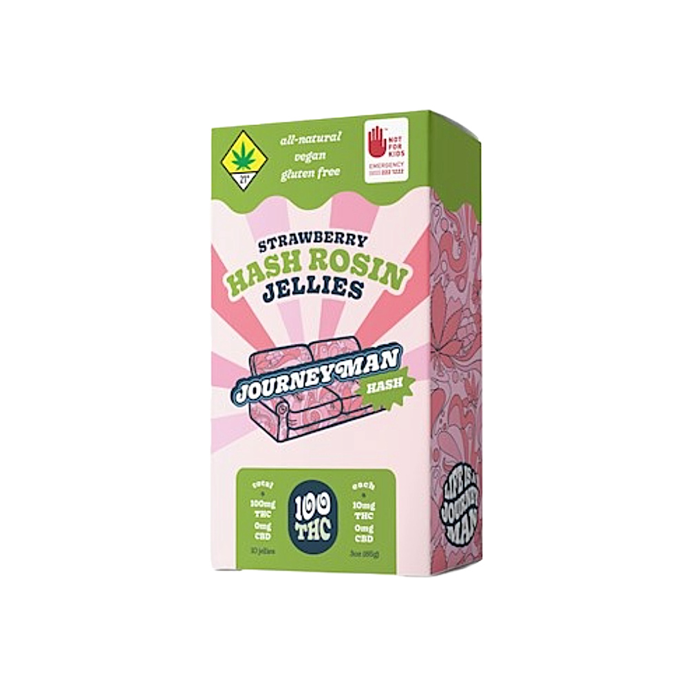 Strawberry Hash Rosin Jellies [10pk] (100mg THC)