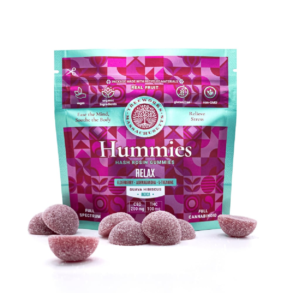 Relax | Live Hash Rosin Gummies - Indica (200mg CBD, 100mg THC) *formerly Hummies