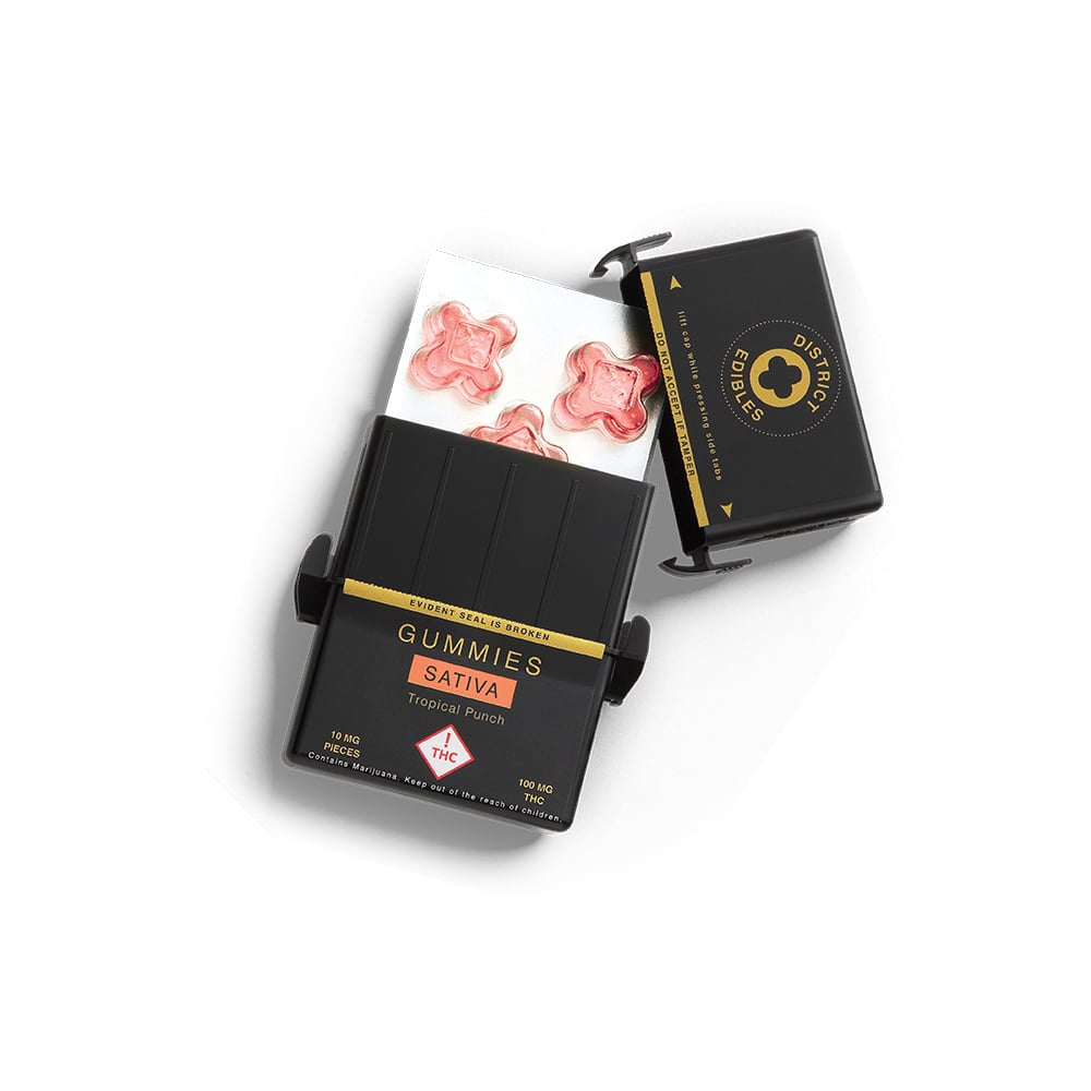 Sativa Tropical Punch 100mg District Edibles Gummies Jane