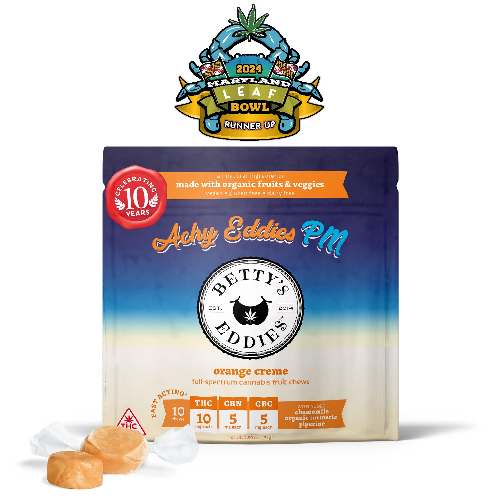 Achy Eddies PM Orange Creme [10pk] (100mg THC/50mg CBN/50mg CBC)