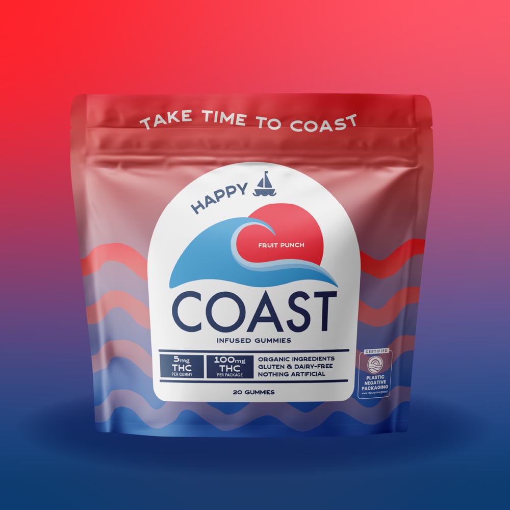 Coast - Fruit Punch (Happy) Organic Gummies (100mg 20pk)
