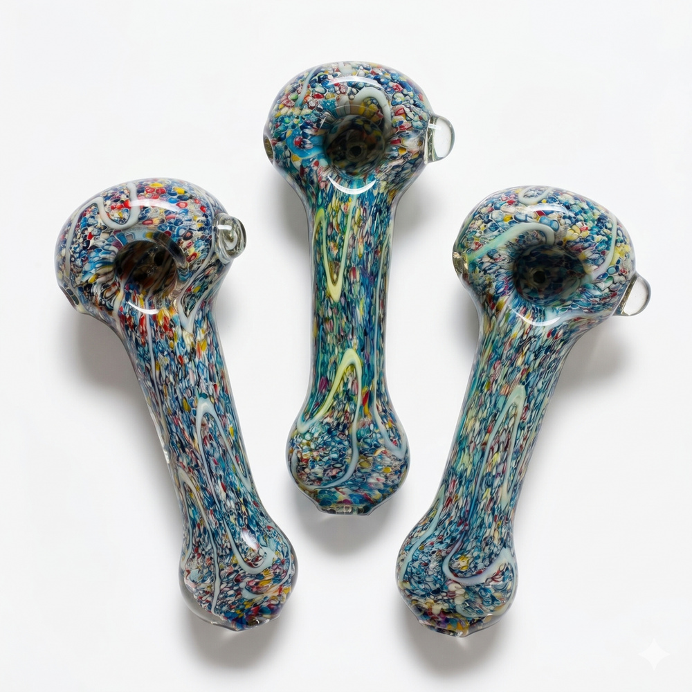 5" Fuming Multi Color Frit Spoon